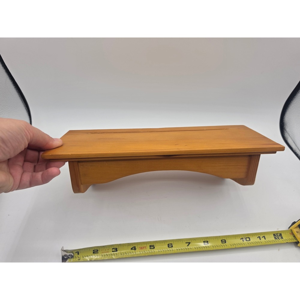 Vintage Style Wooden Floating Wall Shelf Plate Display Ledge Honey Brown 12 Inch